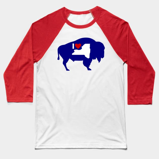 I Love Buffalo NY Baseball T-Shirt by LaurenElin